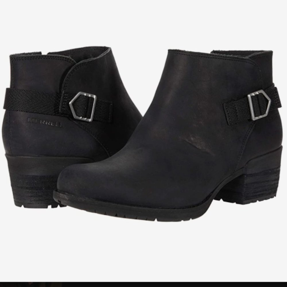 NEW Merrell Shiloh II Bluff Black Ankle Boots